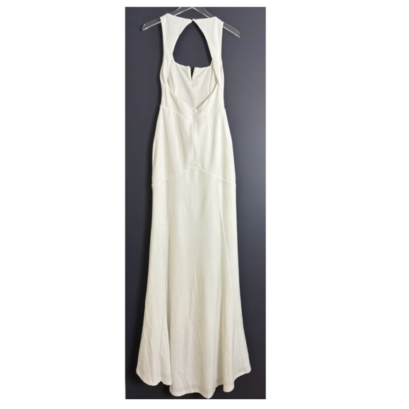 NWOT Lulus Everlasting Promise White Notched Backless Mermaid Maxi Dress - Picture 5 of 9